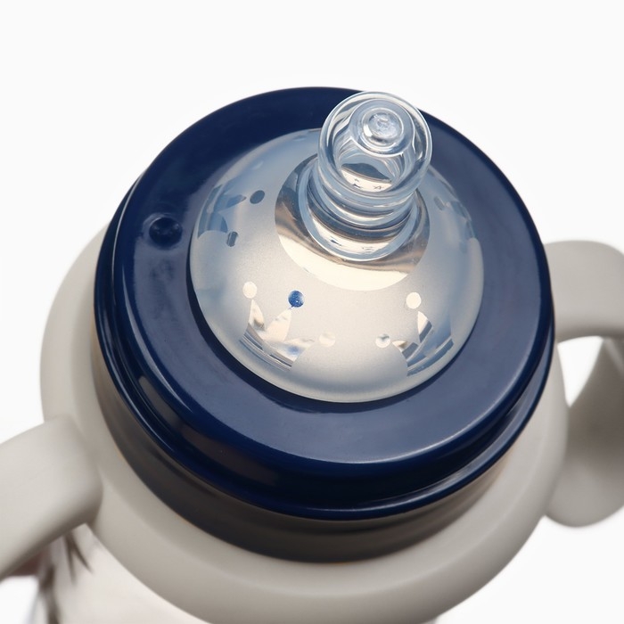 Бутылочка для кормления &Oslash;50мм ШГ, &laquo;Звезды&raquo;, 330мл, +3мес., цвет темно-синий, ручки молочные   984417