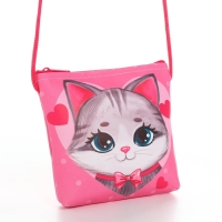 Сумка-кошелёк, для девочки через плечо "Добрый котик", 13х13х2 см Сумка-кошелёк, для девочки через плечо "Добрый котик", 13х13х2 см