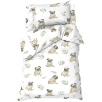 Постельное бельё Этель 1,5 сп &laquo;Мопсы&raquo; 143х215 см, 150х214 см, 50х70 см -1 шт, 100% хлопок, бязь