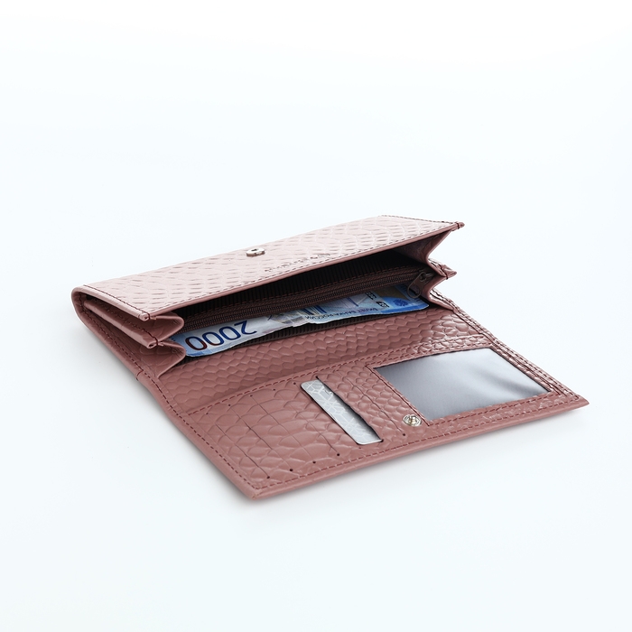 Кошелёк женский на кнопке, TEXTURA, цвет розовый Кошелёк женский на кнопке, TEXTURA, цвет розовый