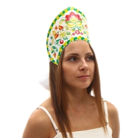 Кокошник &laquo;Нежность&raquo; зелёный