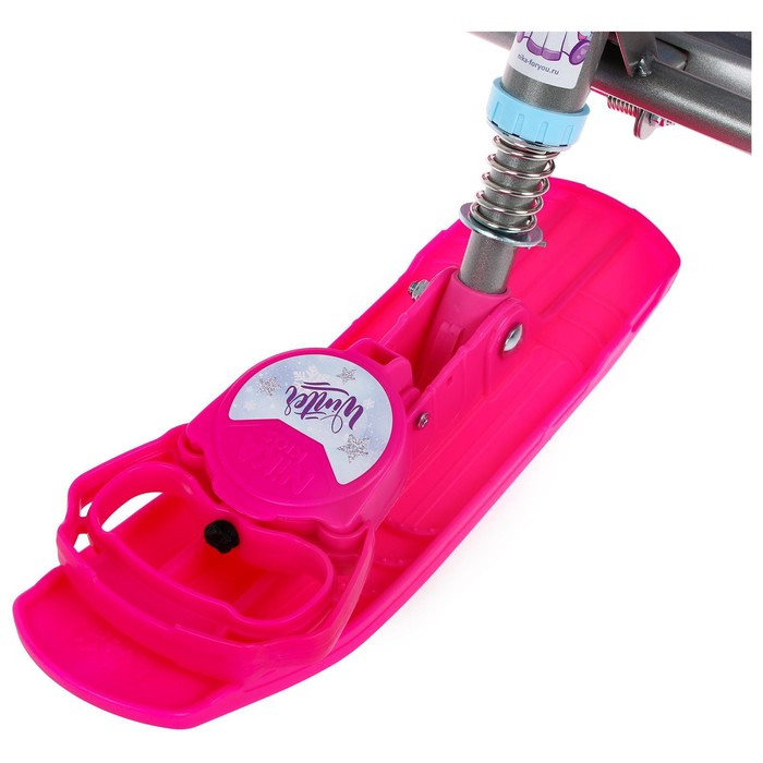 Снегокат &laquo;Тимка спорт 4-1 Единорог&raquo;, ТС4-1М/ЕР, со спинкой и ремнём безопасности, цвет розовый/серый/сиреневый