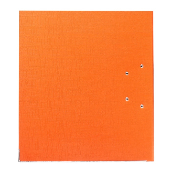 Папка-регистратор А4, 75 мм, Calligrata, ПВХ, тиснение "лен", металлическая окантовка, карман на корешок, собранная, оранжевая, микс