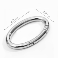 Овал-карабин, 4,8 &times; 2,9 см / 38 &times; 5 мм, 5 шт, цвет серебряный