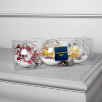 Набор ёлочных шаров «Мишура звёзды» 3 шт., батарейки, 5 LED, свечение белое Набор ёлочных шаров «Мишура звёзды» 3 шт., батарейки, 5 LED, свечение белое