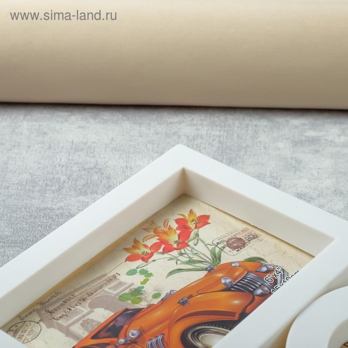 Фоторамка на 9 фото 10х10, 10х15 см Фоторамка на 9 фото 10х10, 10х15 см "Париж" белая 43х55х2,5 см