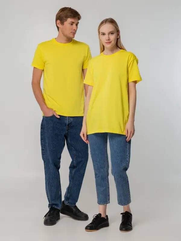 Футболка унисекс T-bolka 140, желтая, размер S