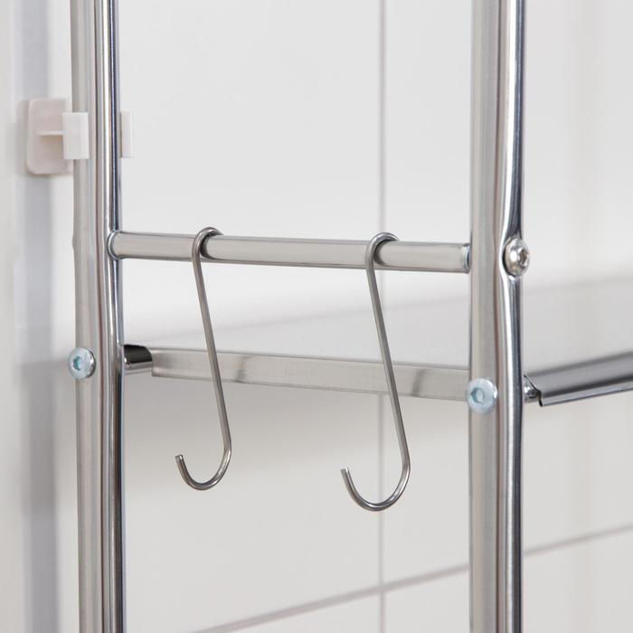 Стеллаж над унитазом, 3 яруса, 48&times;25&times;155 см, цвет хромированный