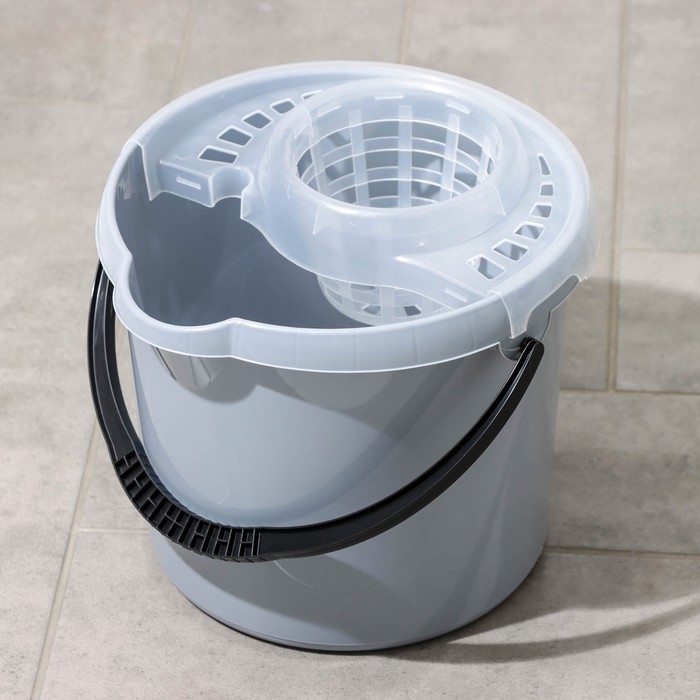 Ведро с отжимом МОП Etna, 9 л, 29×28×23.5 см, цвет серый Ведро с отжимом МОП Etna, 9 л, 29×28×23.5 см, цвет серый