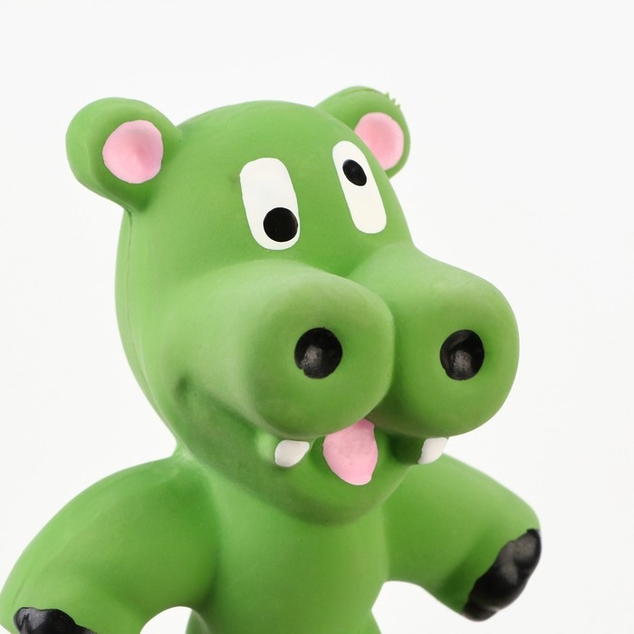 Игрушка пищащая для собак из латекса Игрушка пищащая для собак из латекса "Бегемот", 21 см, зелёная