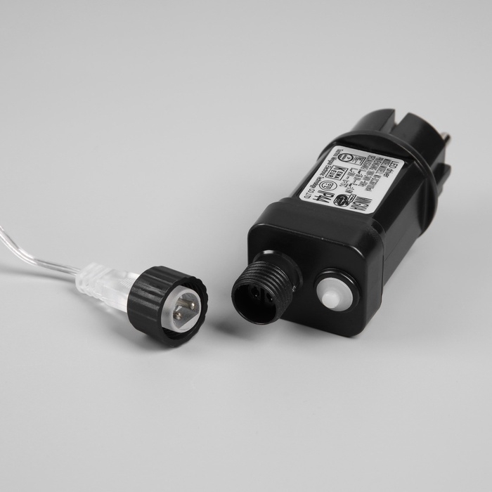 Гирлянда «Мишура» 50 м роса, IP44, серебристая нить, 1500 LED, 8 режимов, свечение тёплое белое, 36 В Гирлянда «Мишура» 50 м роса, IP44, серебристая нить, 1500 LED, 8 режимов, свечение тёплое белое, 36 В