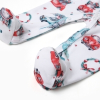 Комбинезон детский MINAKU "New Year's cars", цвет белый, рост 56-62 см