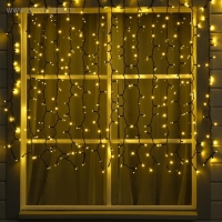 Гирлянда "Занавес" 2 х 1.5 м , IP65, УМС, тёмная нить каучук, 300 LED, свечение тёплое белое, 220 В Гирлянда "Занавес" 2 х 1.5 м , IP65, УМС, тёмная нить каучук, 300 LED, свечение тёплое белое, 220 В