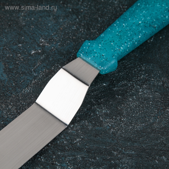 Кондитерская лопатка - палетка изогнутая &laquo;Космос&raquo;, 31 см, рабочая часть 20 см, цвет бирюзовый