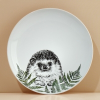 Тарелка керамическая &laquo;Ёжик&raquo;, 22.5 см, цвет белый