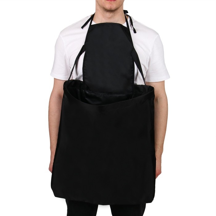 Фартук для сбора урожая, один карман на молнии, чёрный, &laquo;Кенгуру&raquo;, Greengo