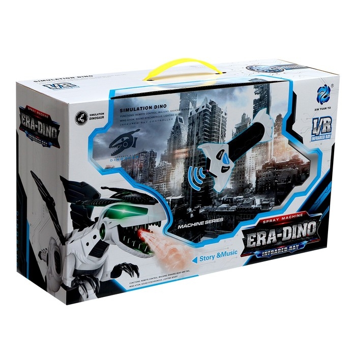 Робот дракон, на пульте управления, интерактивный: музыкальный, пар, звук, свет, на батарейках Робот дракон, на пульте управления, интерактивный: музыкальный, пар, звук, свет, на батарейках