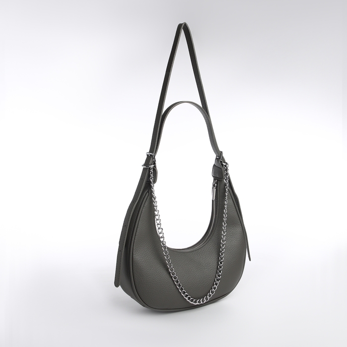 Сумка женская хобо на молнии TEXTURA, средний размер, цвет серый Сумка женская хобо на молнии TEXTURA, средний размер, цвет серый