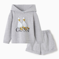 Костюм детский (толстовка, шорты) KAFTAN Gussi р. 32 (110-116), серый Костюм детский (толстовка, шорты) KAFTAN Gussi р. 32 (110-116), серый