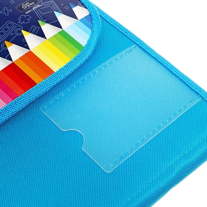 Папка для труда А4, с ручками, раскладная на липучке, текстильная, 10 предметов Папка для труда А4, с ручками, раскладная на липучке, текстильная, 10 предметов "Карандаши"