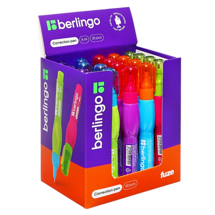 Ручка-корректор 8 мл Berlingo Fuze, металлический наконечник Ручка-корректор 8 мл Berlingo Fuze, металлический наконечник