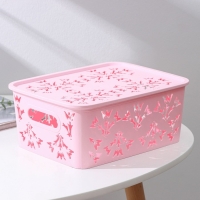 Контейнер для хранения с крышкой &laquo;Колокольчики&raquo;, пластик, 25,5&times;20&times;11 см, цвет МИКС