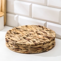 Корзинка для подачи Доляна «Камыш», d=24 см, из соломы Корзинка для подачи Доляна «Камыш», d=24 см, из соломы