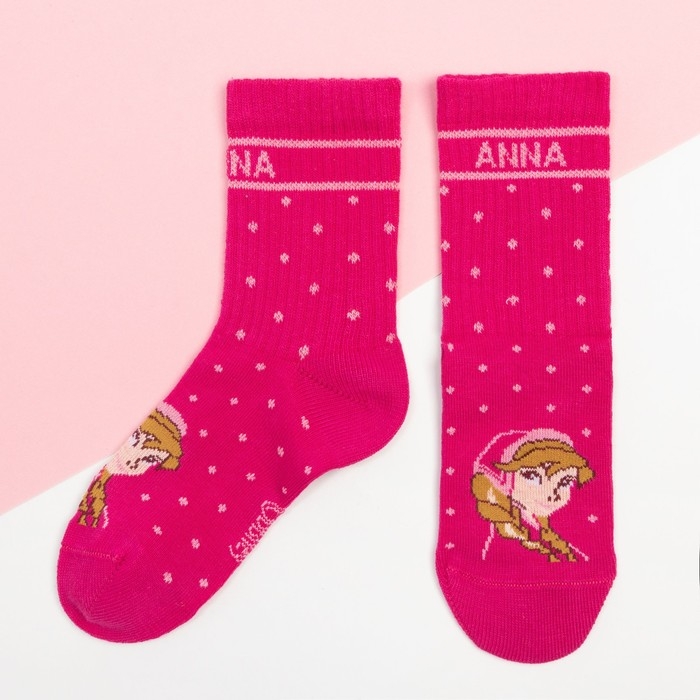 Набор носков «Холодное сердце», 2 пары, цвет розовый/голубой, 14-16 см Набор носков «Холодное сердце», 2 пары, цвет розовый/голубой, 14-16 см