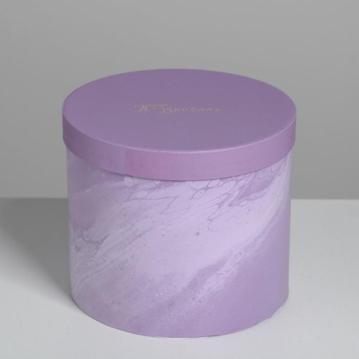 Набор шляпных коробок для цветов 5 в 1, упаковка подарочная, &laquo;Мрамор&raquo;, 14 х 13 см - 22 х 19,5 см