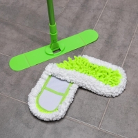 Швабра для мытья пола Доляна, микрофибра 38&times;8 см, гибкие края, телескопическая ручка 80(120) см