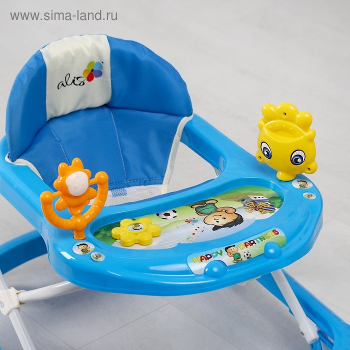Ходунки &laquo;Солнышко&raquo;, 7 колес, муз. игрушки, синий