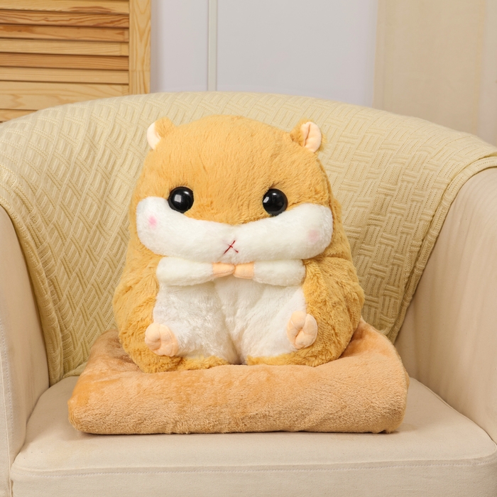 Мягкая игрушка &laquo;Хомяк&raquo; с пледом, 30 см, цвет бежевый