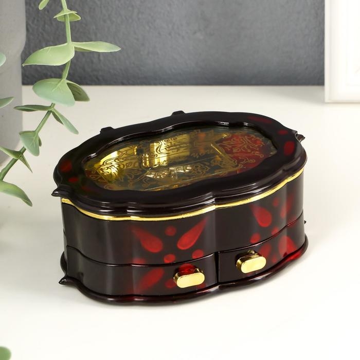 Шкатулка музыкальная овал Шкатулка музыкальная овал "Резная" 12х8х5 см