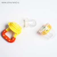 Ниблер «Жирафик», с силиконовой сеточкой, цвет жёлтый/красный Ниблер «Жирафик», с силиконовой сеточкой, цвет жёлтый/красный