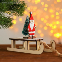 Новогодний декор с подсветкой &laquo;Дед мороз на санках&raquo; 2 круглые, 8х18х15,5 см