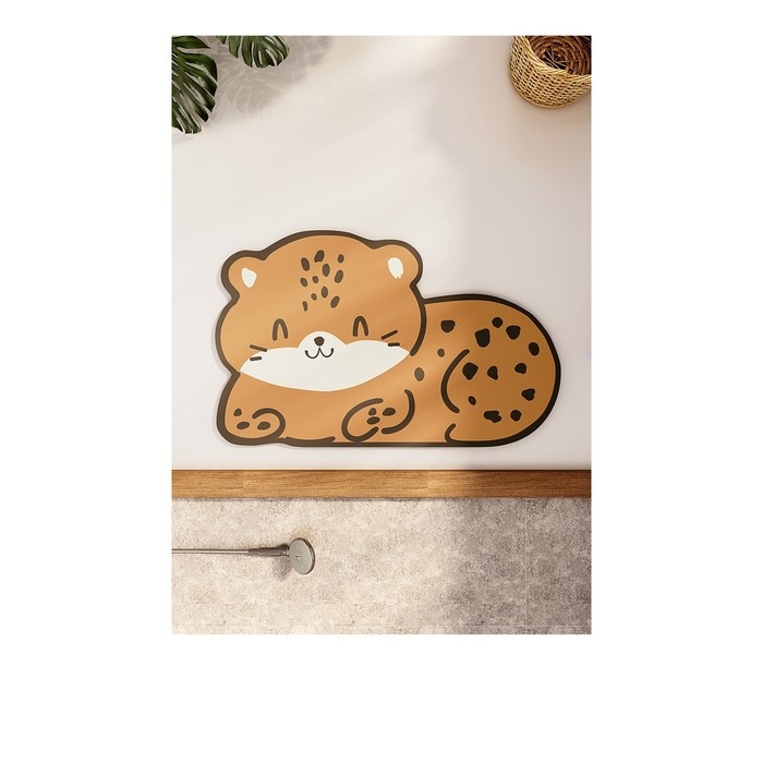 Коврик для дома Доляна &laquo;Тигр&raquo;, влаговпитывающий, 60&times;39 см