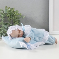 Кукла музыкальная механическая "Малыш спящий на подушке" голубой, двигается 13,5х19,5х8 см 104624 Кукла музыкальная механическая "Малыш спящий на подушке" голубой, двигается 13,5х19,5х8 см 104624