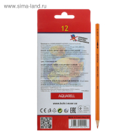 Карандаши акварельные 12 цветов 3.0 мм, Koh-I-Noor "Рыбки" 3716, картонная коробка, L=175 мм Карандаши акварельные 12 цветов 3.0 мм, Koh-I-Noor "Рыбки" 3716, картонная коробка, L=175 мм
