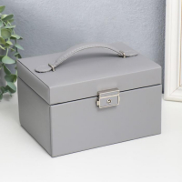 Шкатулка кожзам для украшений сундук "Гладкость. Матовый серый" 11х18х13,7 см Шкатулка кожзам для украшений сундук "Гладкость. Матовый серый" 11х18х13,7 см