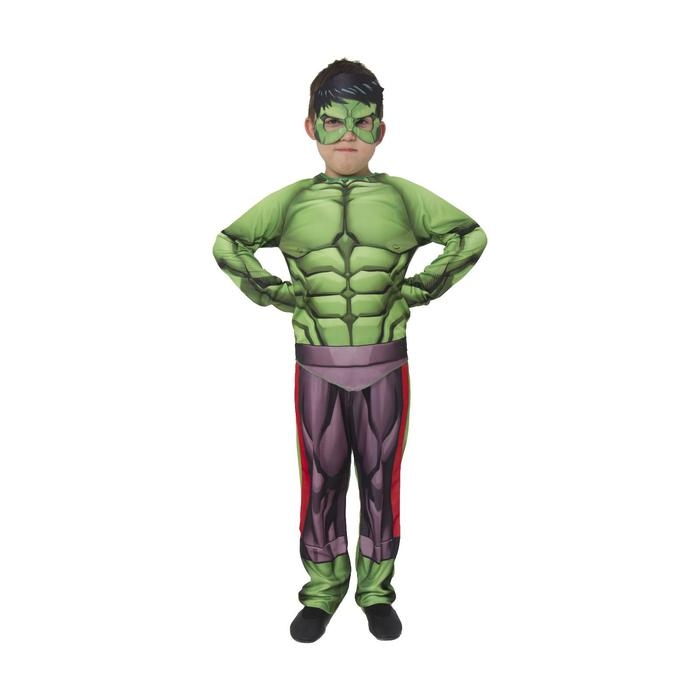 Карнавальный костюм &laquo;Халк&raquo; без мускулов, текстиль, куртка, брюки, маска, р. 30, рост 116 см