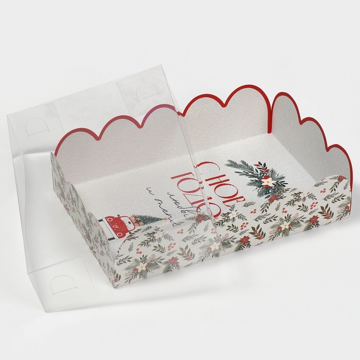 Коробка подарочная с PVC крышкой &laquo;Любви и тепла&raquo;, 20 х 30 х 8 см, Новый год