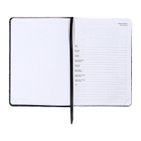 Ежедневник недатированный A5 136 листов кожзам deVENTE. Arcadia, твердая обложка с поролоном, перфорация, ляссе, блок 70, черный/коричневый