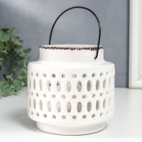 Подсвечник керамика на 1 свечу "Фонарь. Овалы и круги" МИКС 11х11,5х11,5 см