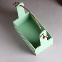 Кашпо деревянное 25.5&times;15&times;30 см "Аром", ручка канат, Оливковый Прованс