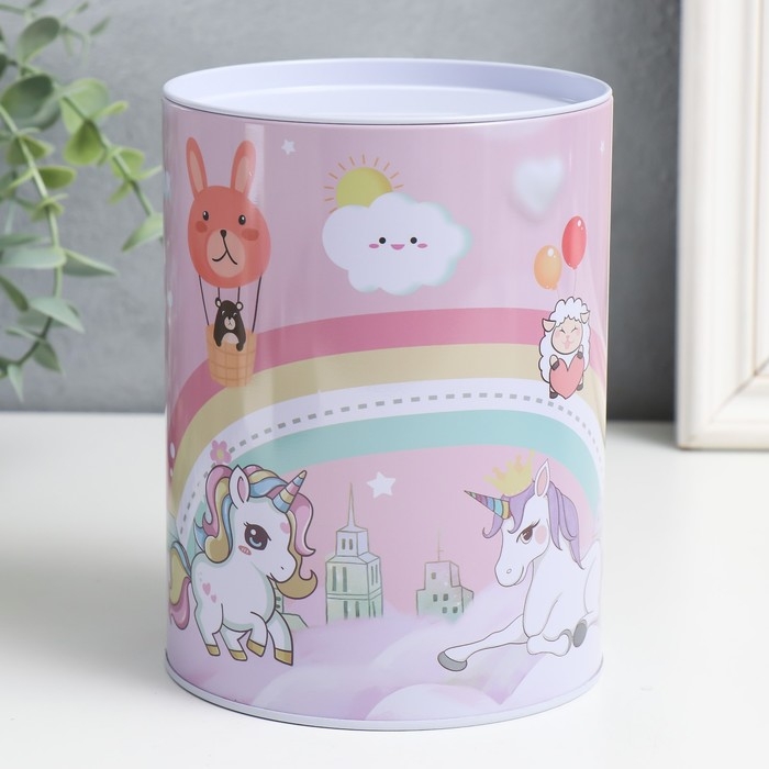 Копилка металл банка "Звери облачного царства" набор 3 шт 10х10х15;12х12х16;15х15х21,4 см