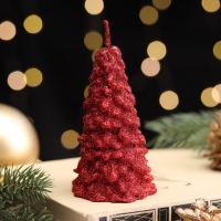 Свеча новогодняя "Ёлка" 10х5см, красная Свеча новогодняя "Ёлка" 10х5см, красная