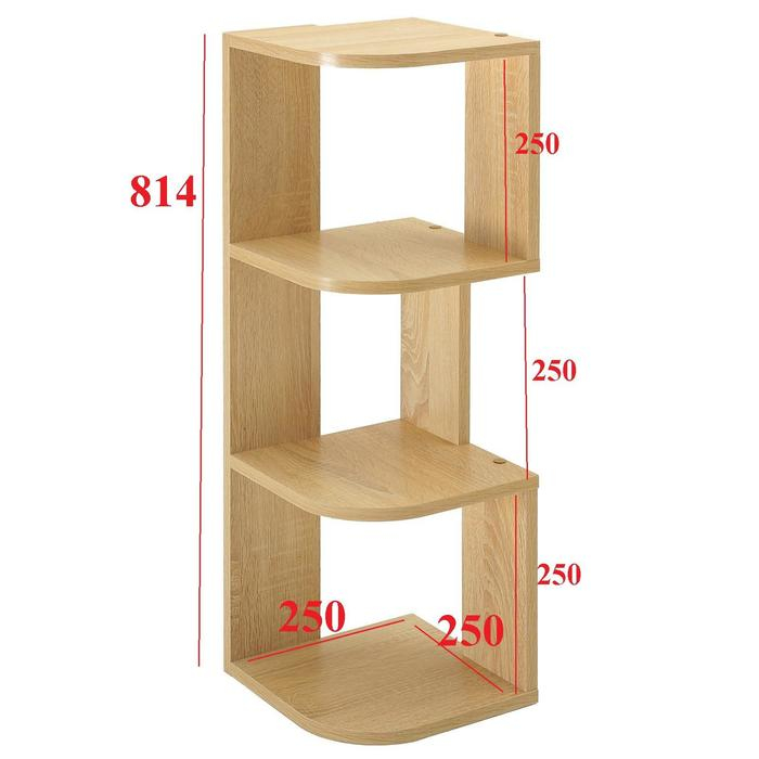 Полка угловая настольная и навесная Лео №4, 250х250х820, Дуб сонома Полка угловая настольная и навесная Лео №4, 250х250х820, Дуб сонома