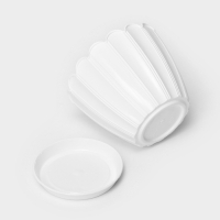 Горшок для цветов с поддоном &laquo;Хризантема&raquo;, 1 л, d=13 см, h=11,5 см, цвет белый