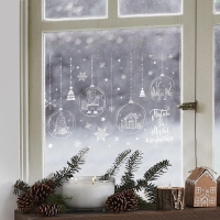 Наклейки для окон &laquo;Новогодние шары&raquo;, многоразовая, 33 х 50 см, Новый год