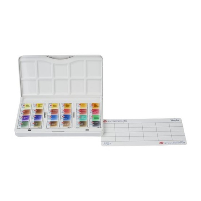 Акварель художественная в кюветах, 24 цвета х 2.5 мл, ЗХК Акварель художественная в кюветах, 24 цвета х 2.5 мл, ЗХК "Санкт-Петербург", пластиковая палитра, 1942017